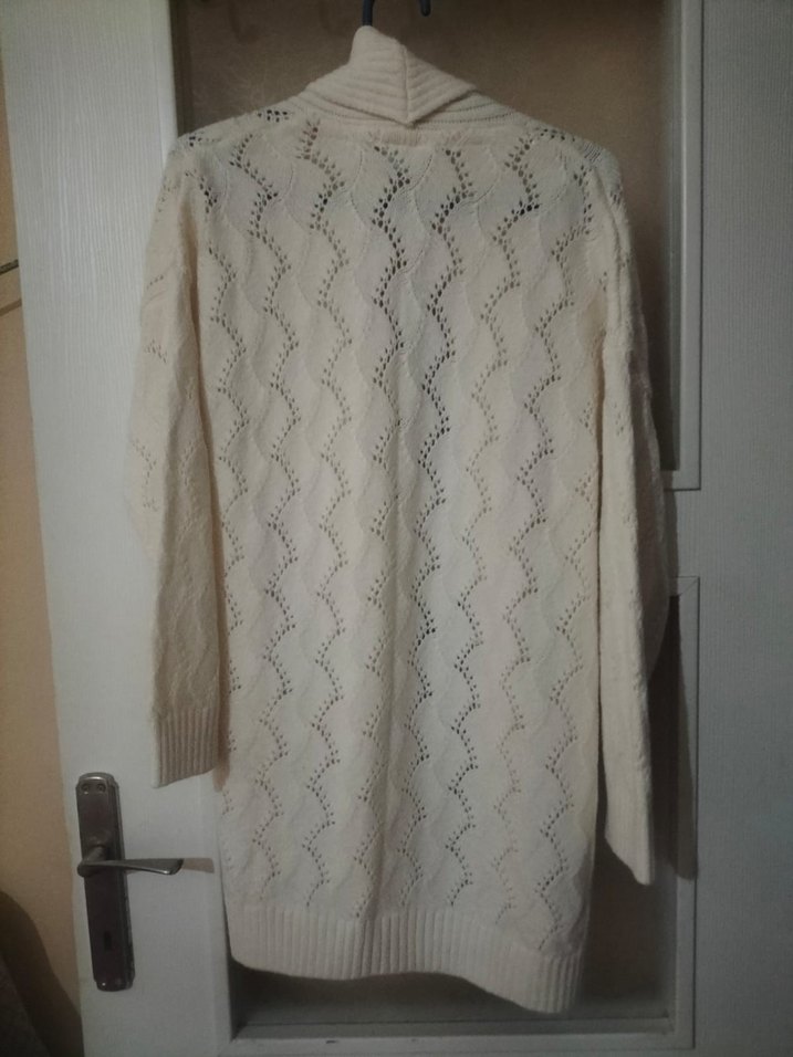 Beyaz Örgü Kadın Hırka - Görsel 3