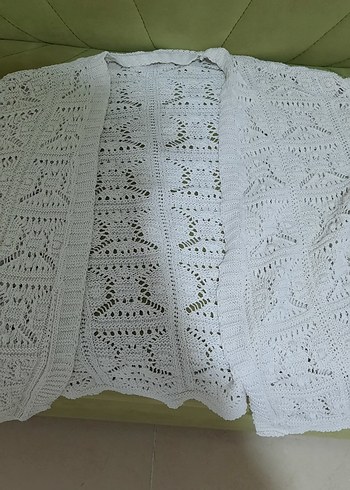 Gri Bohem Uzun Kollu Örgü Hırka - Görsel 2