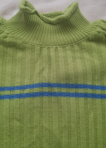 Yeşil Boğazlı Triko Kazak - Görsel 5