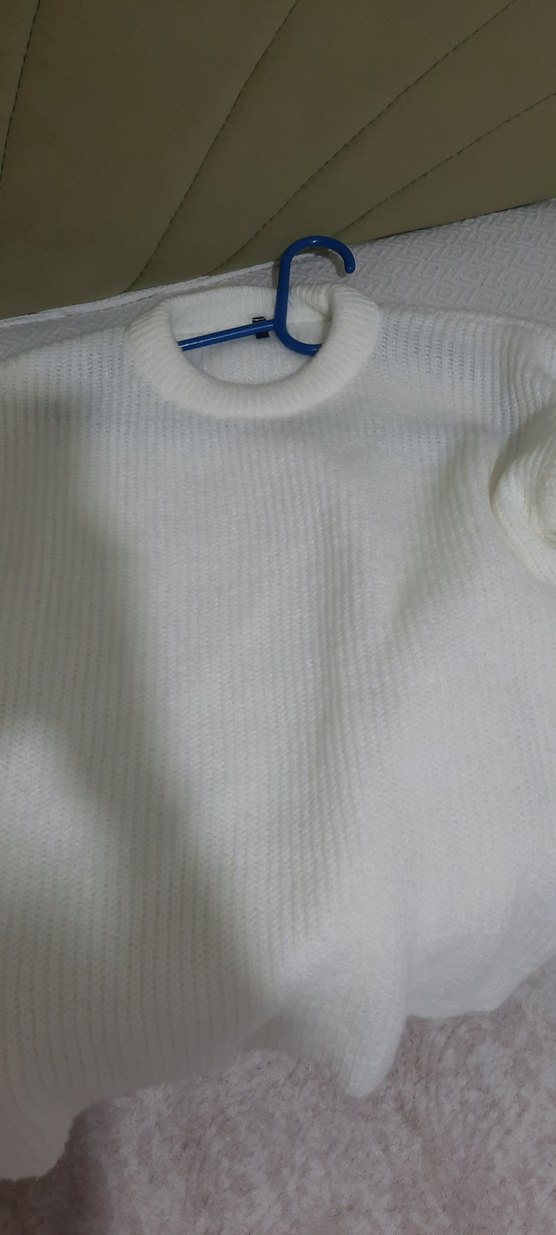 Beyaz Örgü Kadın Kazak - Görsel 3