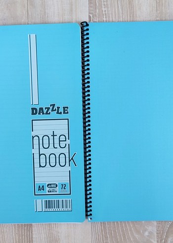 Spiralli 72 yaprak 1 kareli 1 çizgili defter seti