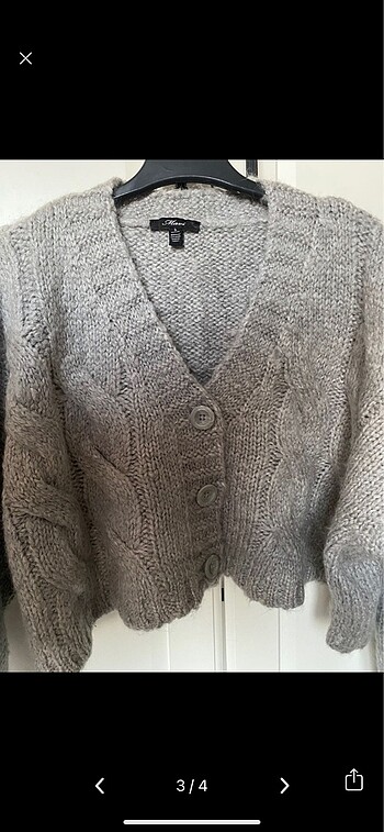 Mavi Jeans Mavi crop gri hırka