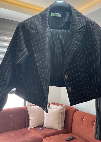 Düğmeli Siyah Kadın Blazer