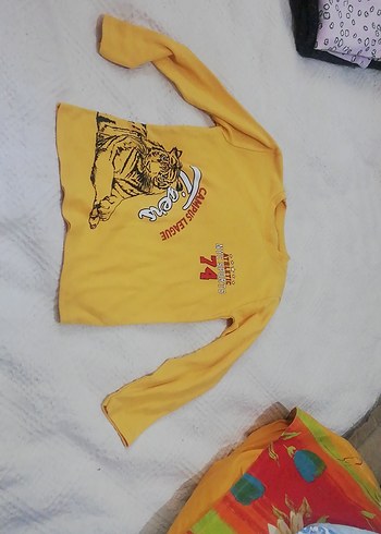 Sarı Baskılı Erkek Çocuk Sweatshirt