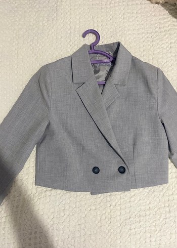 Defacto Gri Mini Kadın Blazer ve etekli şort