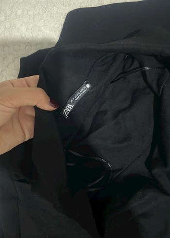 Zara Siyah Drapeli Straplez Uzun Elbise