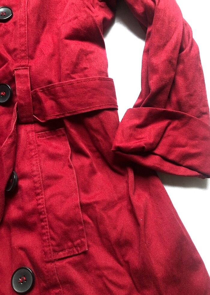 bordo trençkot - Görsel 5
