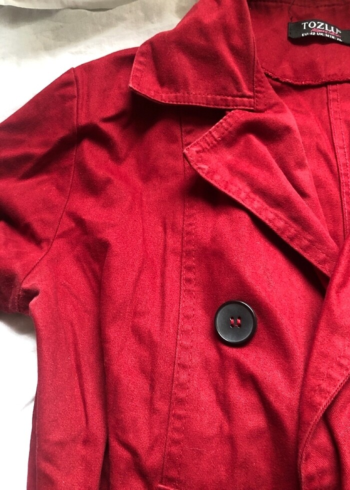 bordo trençkot - Görsel 4