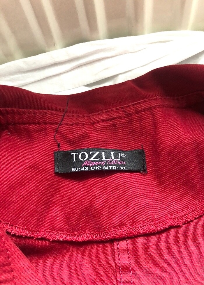 bordo trençkot - Görsel 3