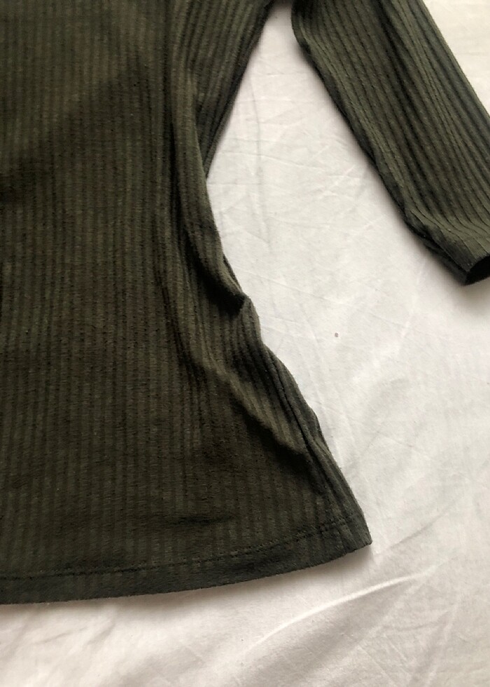 bluz haki yeşili - Görsel 3