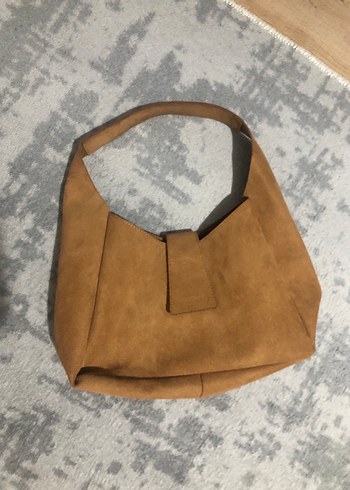 Kahverengi Süet Kadın Çanta ve Mini Cüzdan - Görsel 2