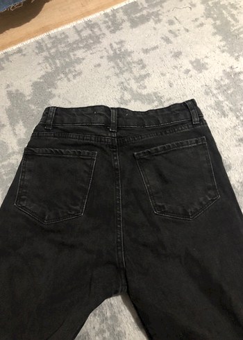 Zara Gri Midi Boy Fermuarlı Kadın Kot Pantolon - Görsel 3