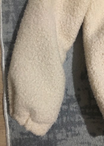 Bebek Beyaz Midi Kışlık Peluş Ceket - Görsel 4