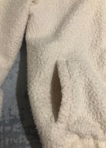 Bebek Beyaz Midi Kışlık Peluş Ceket - Görsel 3