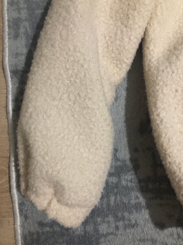 Bebek Beyaz Midi Kışlık Peluş Ceket - Görsel 4