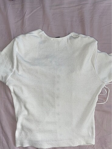 s Beden beyaz Renk Beyaz dekolteli crop