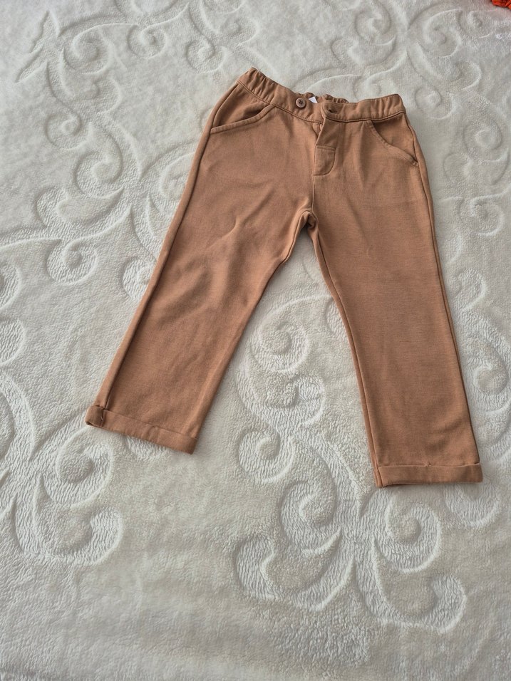 Bej Keten Erkek Bebek Kısa Kollu Takım - Görsel 5