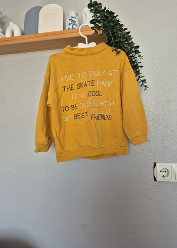 Sarı Kapüşonlu Erkek Sweatshirt - Görsel 3