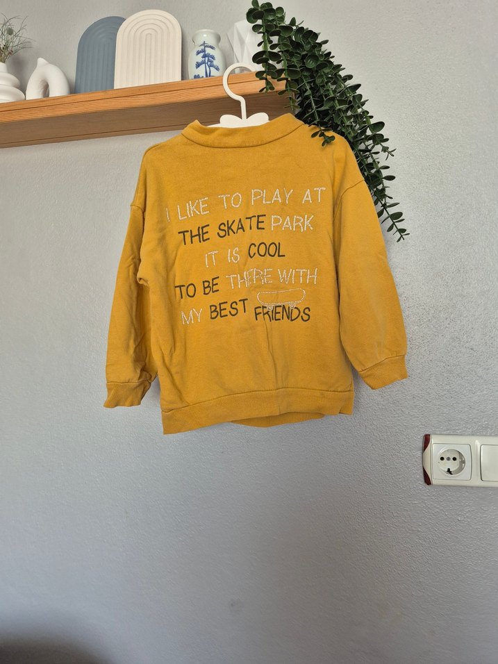 Sarı Kapüşonlu Erkek Sweatshirt - Görsel 3