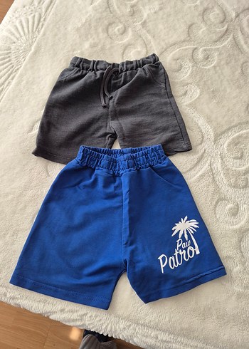 Erkek Çocuk Mavi ve Gri Baskılı Şort - Görsel 2