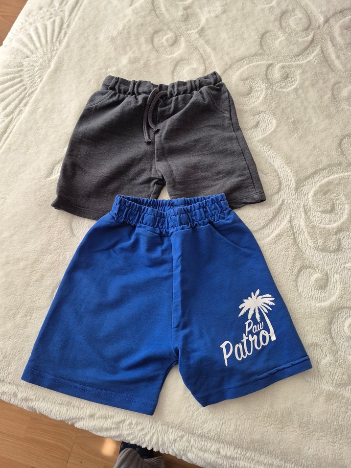 Erkek Çocuk Mavi ve Gri Baskılı Şort - Görsel 2