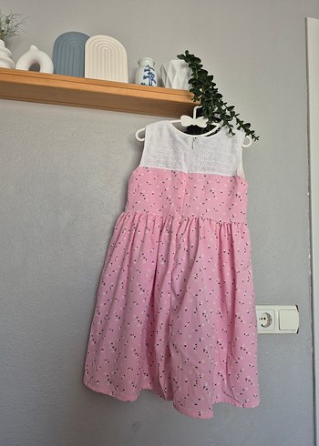 Dantel Detaylı Pembe Kız Çocuk Elbisesi - Görsel 4