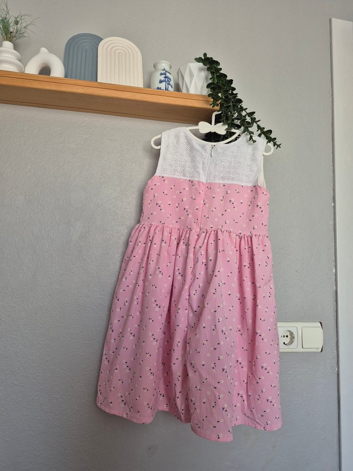 Dantel Detaylı Pembe Kız Çocuk Elbisesi - Görsel 4