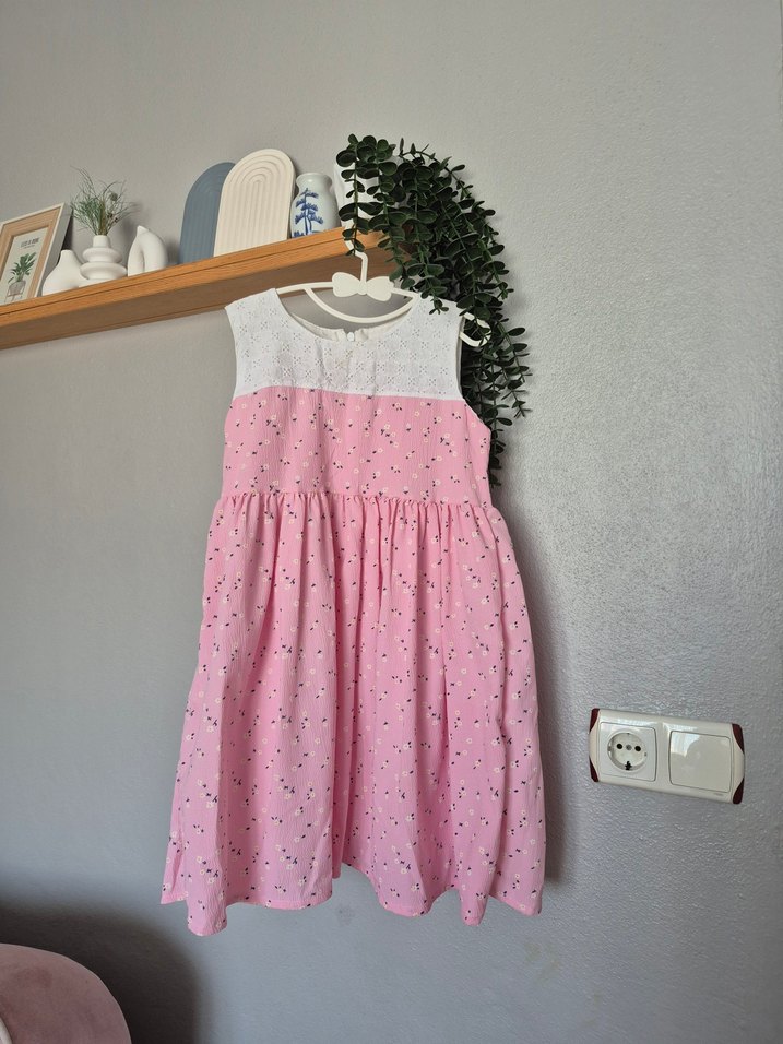 Dantel Detaylı Pembe Kız Çocuk Elbisesi - Görsel 2