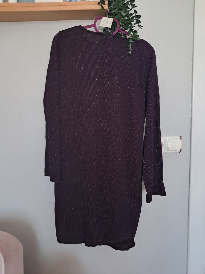 Püsküllü Mor Uzun Kollu Bohem Tunik - Görsel 3