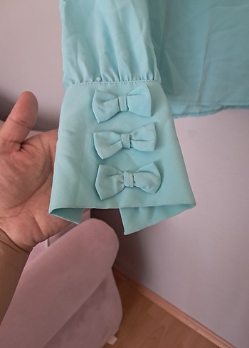 42 Beden turkuaz Renk Turkuaz Uzun Kollu Gömlek
