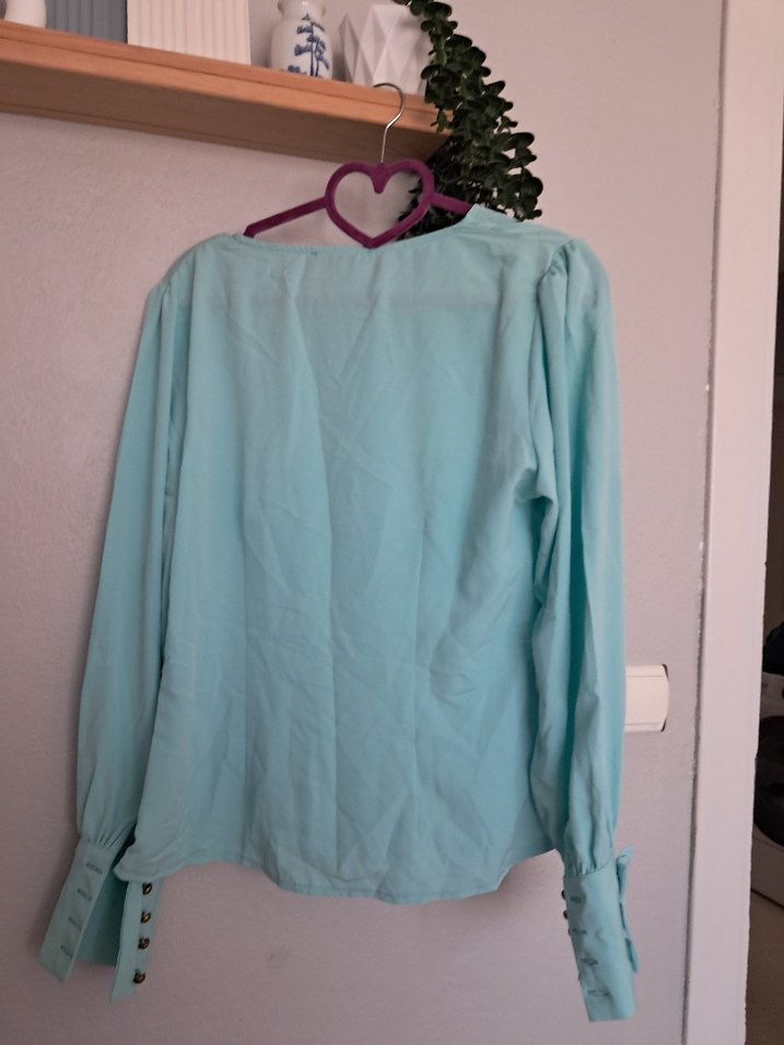 Turkuaz  Uzun Kollu Gömlek - Görsel 3