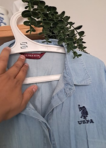 Uzun Kollu Düğmeli Denim Kadın Gömlek - Görsel 3