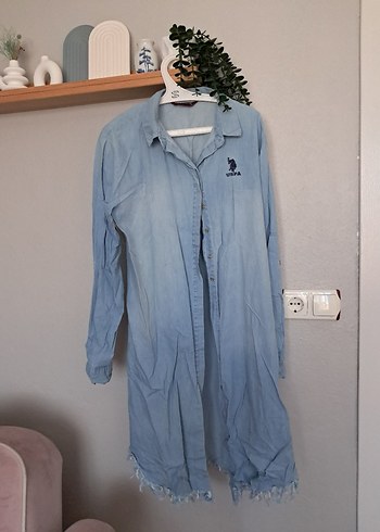 Uzun Kollu Düğmeli Denim Kadın Gömlek - Görsel 2