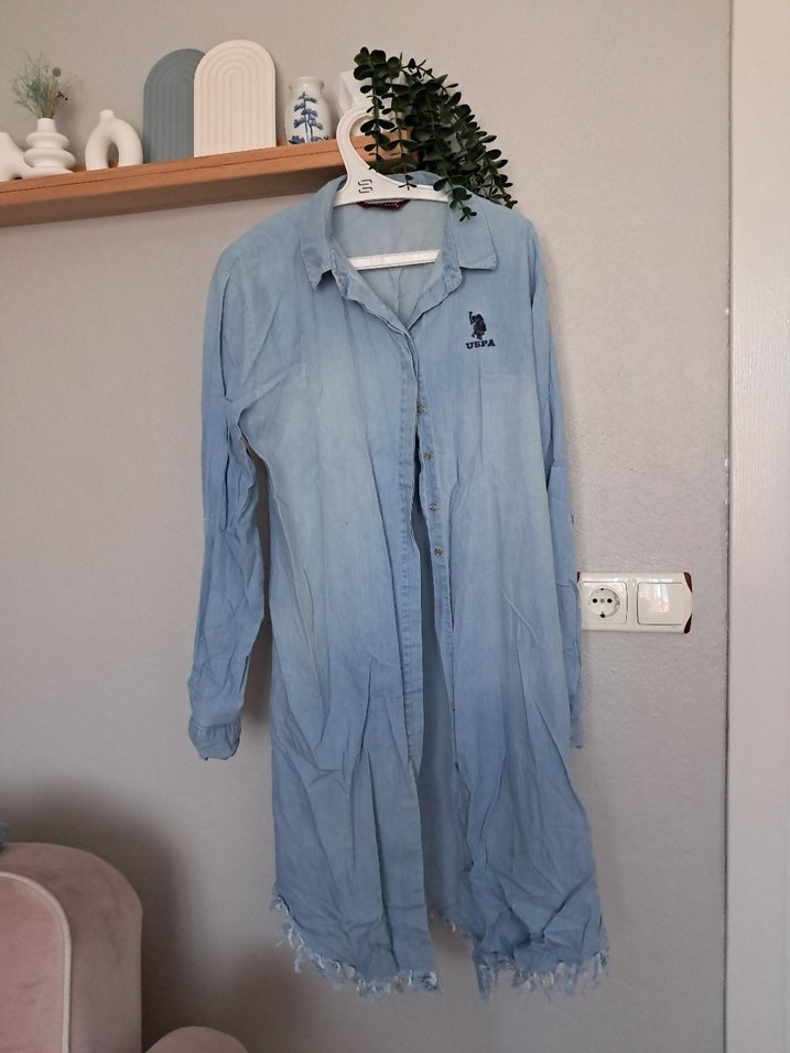 Uzun Kollu Düğmeli Denim Kadın Gömlek - Görsel 2