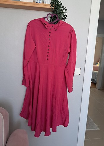 Pembe Uzun Kollu Salaş Kadın tunik - Görsel 5