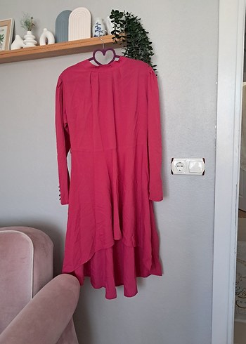 Pembe Uzun Kollu Salaş Kadın tunik - Görsel 2