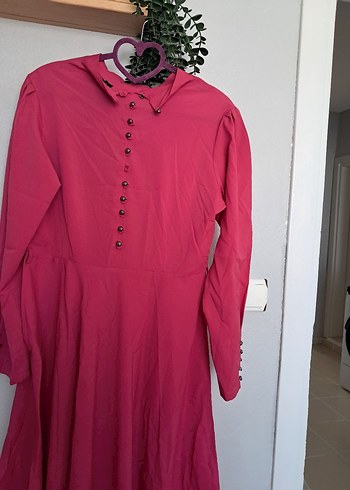 Pembe Uzun Kollu Salaş Kadın tunik - Görsel 4