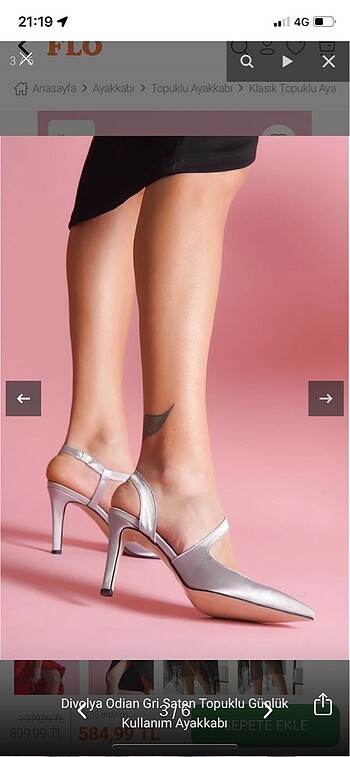 37 Beden gri Renk DİVOLYA Stiletto