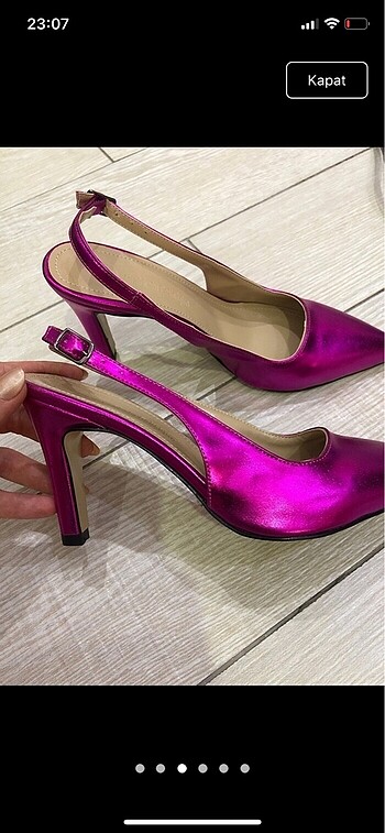 36 Beden pembe Renk METALİK PEMBE STİLETTO