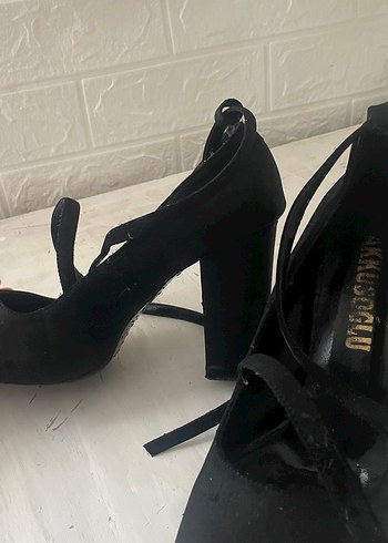Diğer Tokalı Siyah Gotik Stiletto Topuklu Ayakkabı