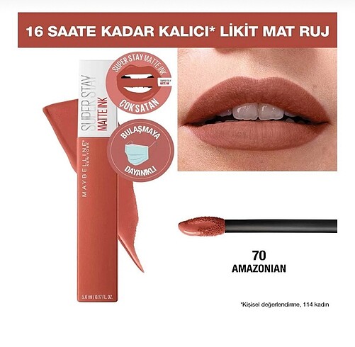 Maybelline 16 saat kalıcı ruj