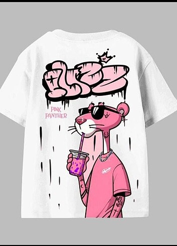 West Pembe panter kız çocuk tişört