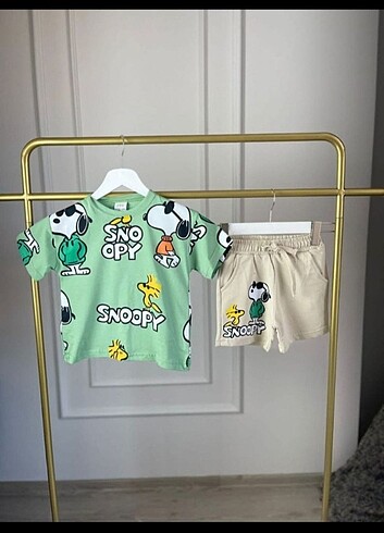Snoopy erkek çocuk tişört şort takım