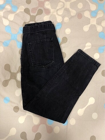 27 Beden Koton siyah mom jean