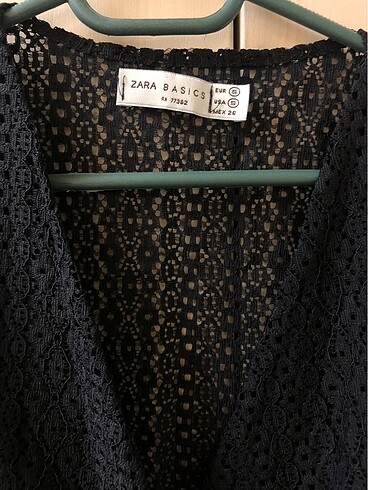 s Beden Zara Basıc Siyah Transparan Crop Bluz