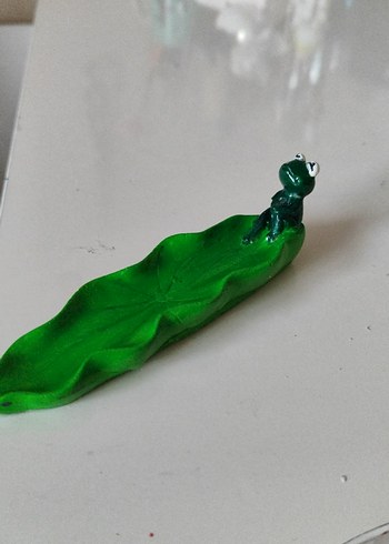 Yeşil Kurbağa Figürlü Dekoratif Tabakboy 12 cm en 3 cm - Görsel 3