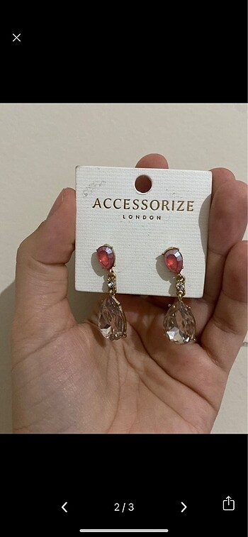 Accessorize Pembe Taşlı Küpe