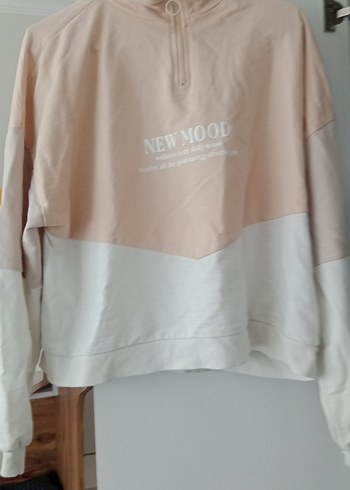Bej Pamuklu Kadın Sweatshirt