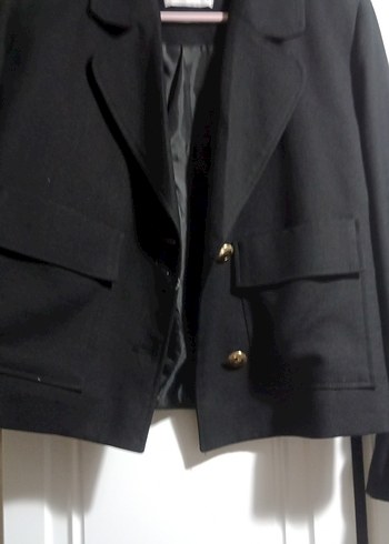 m Beden Siyah Süet Kadın Blazer Ceket