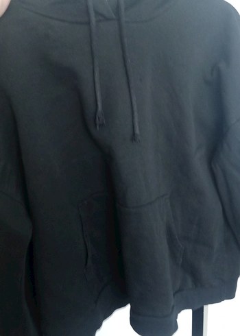 LC Waikiki Siyah Kapüşonlu Kadın Sweatshirt